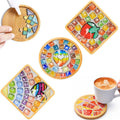 GHAHILI 3 Sets DIY Glass Mosaic Tiles for Crafts with Wooden Coasters Mosaic Kits for Adults Women Mosaic Art Kits Craft Mixed Color Handmade Making Kit Set Decorations for Home Gifts
