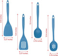 Glad Kitchen Utensils Set, 8pcs - Nonstick Cooking Tools with Utensil Holder - Nylon Spoon, Ladle, Skimmer, Spaghetti Server, and Turner Spatula Set - Dishwasher Safe, Blue
