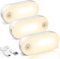 Lyridz Rechargeable Night Light with Motion Sensor, 1500mAh Battery Operated Nightlights, Stick-on LED Closet Light, 1-80LM Dimmable Brightness for Bathroom, Kitchen, Stairs, Hallway, 3 Packs