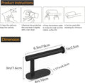 JOPOFI Toilet Paper Holder - Self Adhesive Toilet Paper Holder Wall Mount for Bathroom, SUS 304 Stainless Steel Command Strip Toilet Paper Roll Holder Stick On Wall, No Drilling - Matte Black