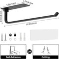 Paper Towel Holder - Self-Adhesive or Drilling, Matte Black, Upgraded Aluminum Kitchen Roll Dispenser Under Cabinet, Lighter but Stronger Than Stainless Steel!