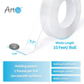 Art3d Double-Sided Mounting Tape (10FT), Multipurpose Removable Adhesive Foam Tape, Transparent, Household