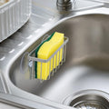 HLOOL Sponge Holder for Kitchen Sink, Kitchen Sink Sponge Holder,Sink Caddy,Dish Soap Holder (Mat Silver)