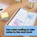 Post-it 100% Recycled Paper Super Sticky Notes, 3 in. x 3 in., 5 Pads, 70 Sheets per Pad, Wanderlust Pastels, School Supplies and Office Products