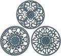 Extra Thick Silicone Trivet Mat for Hot Dishes, Hot Pots and Pans, Pot Holder, Hot Pad to Portect Your Table and Countertop, Kitchen Decor and Accessories,Warm Grey,Set of 3
