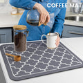 WISELIFE Dish Drying Mat Super Absorbent Drying Mat Large Dish Drying Mats for Kitchen Counter Easy Clean Dish Mat Kitchen Drying Mat15"x 18" Stylish Grey