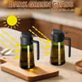 SWEET VIEW - Olive Oil Sprayer for Cooking, 16oz/470ml Glass Light-Proof Oil Pourer for Kitchen with Stickers for Air Fryer, Cooking, Salad, and BBQ with Stickers