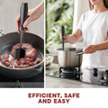 Meat Chopper, Hamburger Grinder, Premium Heat Resistant Smasher for Ground Beef, Burger Grinder Nylon Potato Mix Tool, Meat & Poultry Tenderizers-Black