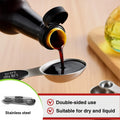 Magnetic Measuring Spoons Set with Strong N45 Magnets, Heavy Duty Stainless Steel Metal, Fits in Most Kitchen Spice Jars for Baking & Cooking, BPA Free, Set of 7 with Leveler, Black