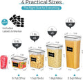 Airtight Food Storage Containers with Lids, Vtopmart 24 pcs Plastic Kitchen and Pantry Organization Canisters for Cereal, Dry Food, Flour and Sugar, BPA Free, Includes 24 Labels,Black