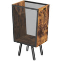 HOOBRO Trash Can, 4.5 Gallon Wastebasket with Pull Rings & Legs, Small Garbage Can for Office, Bedroom, Under Desk, Rustic Brown and Black, BF07LJ01