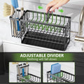 Cisily 2-Tier Kitchen Sink Caddy Organzier Rack with Flexible Dish Brush Holder, Sponge Holder for Kitchen Sink Countertop Organization Storage,Home Decor Accessories Essentials Stainless Steel