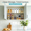 Airtight Food Storage Containers with Lids, Vtopmart 24 pcs Plastic Kitchen and Pantry Organization Canisters for Cereal, Dry Food, Flour and Sugar, BPA Free, Includes 24 Labels,Black