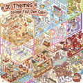 20 Sets DIY 3D Sticker Scene Collection Book for Kids Adults Cute Make Your Own Shop House Stickers for Gifts Stickers Therapy for Adult Relief Stress Pass The Time Play Park Hamburg Castle Library