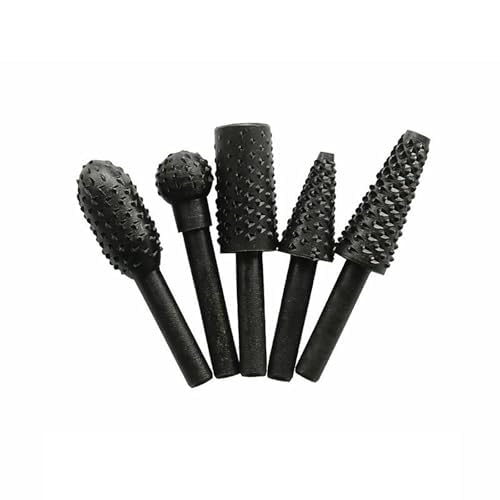 5PCS Rotary Burr Set for Carving and Grinding, Working Rotary File Tools for DIY Projects and Crafts(Black)