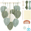 FREEBLOSS DIY Macrame Leaf Wall Hanging Beginners Macrame Kit Leaf Woven Tapestry Feather Wall Hanging DIY Macrame Kit for Adults Birthday Gift