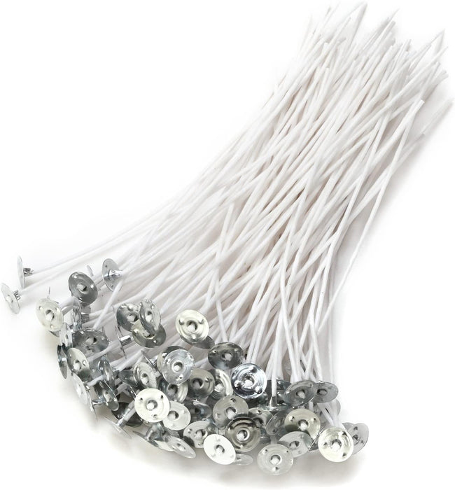 Candle Wicks,Candle Wicks for Candle Making,6 Inch 100 Piece DIY Pre-Waxed Cotton Wick with Tabs