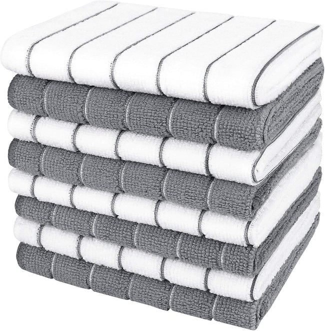 AIDEA Kitchen Towels, Absorbent Dish Cloth for Kitchen, Soft Dish Towels for Home, Multi-Purpose Cloths for Household Cleaning and Drying-8PK, 12”x12”