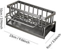 Stainless Steel Kitchen Sink Caddy with Detachable Dishcloth Rack for Kitchen Countertop Organizer(Gray)
