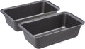 Amazon Basics Rectangular Nonstick Bread Loaf Pan for Baking Meatloaf with Even Heat Distribution, 9.5 x 5 Inch, Gray, Set of 2