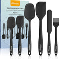 NileHome Silicone Spatula Set, 6 Pieces Food Grade Kitchen Utensils with Silicone Brush Heat Resistant BPA-free Rubber Spatula for Scraping, Baking, Cooking, Mixing