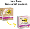 Post-it 100% Recycled Paper Super Sticky Notes, 3 in. x 3 in., 5 Pads, 70 Sheets per Pad, Wanderlust Pastels, School Supplies and Office Products