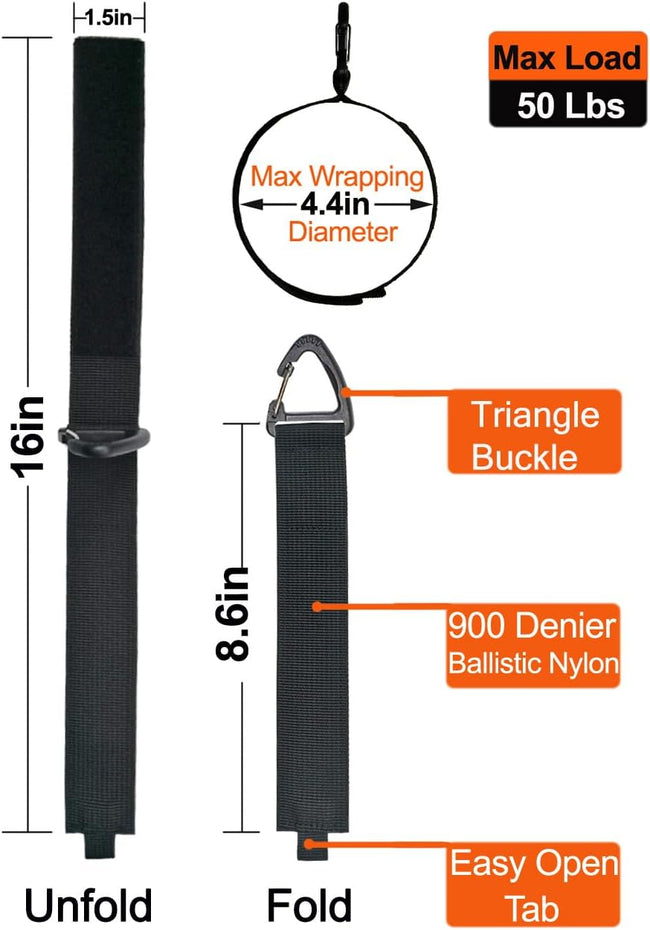 ZTSXLLIM Extension Cord Holder Organizer(4 Pack L), Extension Cord Hanger for Garage Organization and Storage, 16-Inch Heavy Duty Storage Straps, Garage Gadgets for Men