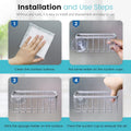 HLOOL Sponge Holder for Kitchen Sink, Kitchen Sink Sponge Holder,Sink Caddy,Dish Soap Holder （Mat Silver）