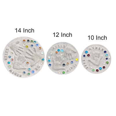 Large DIY Handprint Stepping Stone Kit, Mother's Day Gift, Footprint Stepping Stone (10 Inch + Stamp Set)