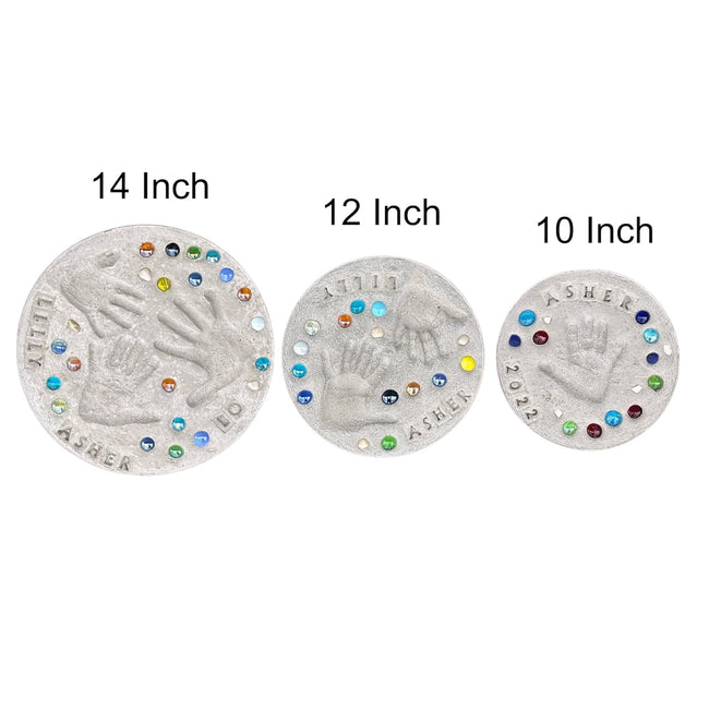 Large DIY Handprint Stepping Stone Kit, Mother's Day Gift, Footprint Stepping Stone (10 Inch + Stamp Set)