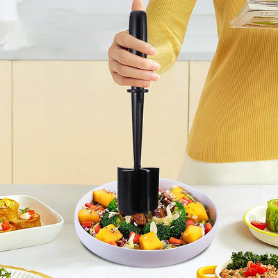 5 Blade Heat Resistant Meat Chopper, Non Scratch Potato Masher Tool, Safe for All Cookware, Kitchen Utensil for Ground Beef, Hamburger Smasher Cooking Tools,Black