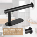 JOPOFI Toilet Paper Holder - Self Adhesive Toilet Paper Holder Wall Mount for Bathroom, SUS 304 Stainless Steel Command Strip Toilet Paper Roll Holder Stick On Wall, No Drilling - Matte Black