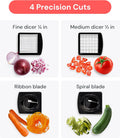 Fullstar The Original Pro Chopper - Vegetable Chopper and Spiralizer, Food Chopper with Container, Fruit Slicer, Kitchen Gadgets & Gifts, Home Essentials (4 in 1, Black)