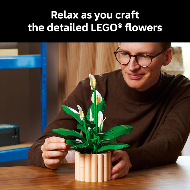 LEGO Botanicals Peace Lily Flower Building Set for Adults - Gifts for Mothers Day - DIY Bedroom, Book Shelf & Office Decor for Women & Men, Ages 18+ - Artificial Flowers Crafting Kit - 11504