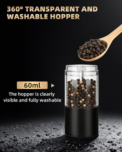 Electric Salt and Pepper Grinder Set Rechargeable, Automatic Salt and Pepper Shakers Mill Refillable, One Hand Operation Adjustable Coarseness, Kitchen Gadgets, House Warming Gifts New Home