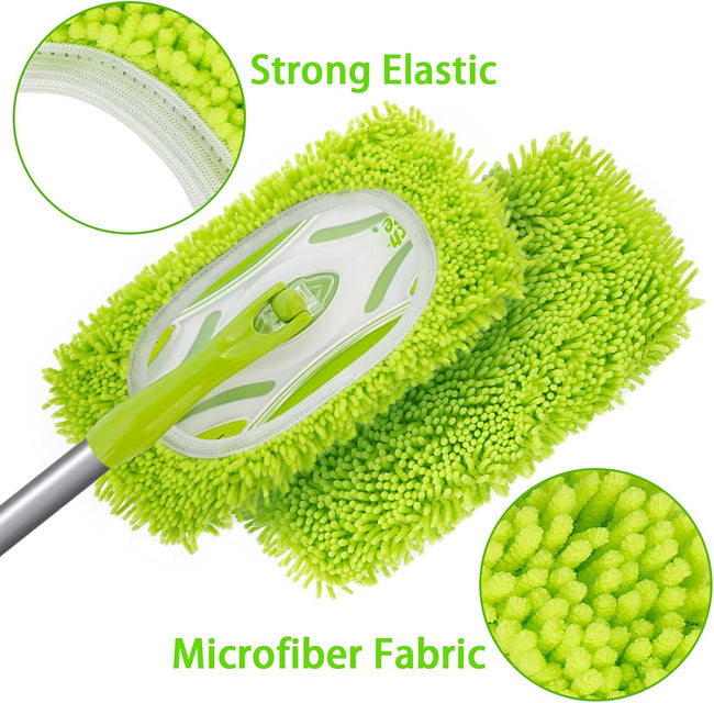 Unoutur Reusable Dry Sweeping Cloths Microfiber Wet Mop Pads Compatible with Swiffer Sweeper Mop Replacement Sweeping Mopping pad Refills for Hardwood Surface Floor Cleaning (4PCS)