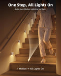 EZVALO 6 Pack Motion Sensor Night Lights, Sync LED Stair Lights Indoor, 1500mAh Rechargeable, Magnetic & Dimmable, 3000K Soft White, Portable Nightlight for Hallway, Stairs, Bathroom, Bedroom