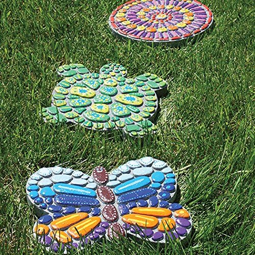 MindWare Paint Your Own Stepping Stone Butterfly, Rock Painting Kit, Stepping Stones Crafts for Kids Ages 8 & up