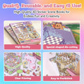 Fieoriia 3D Sticker Book Scene, 20 Sets DIY Miniature World Craft Kit, Art Therapy Activity for Adults, Kids, Family Fun