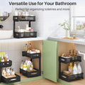 Under Sink Organizer, 2 Tier Pull out Cabinet Organizer Baskets with Mesh Sliding Drawers, Slide out Storage Shelf for Home, Kitchen, Bathroom, Pantry, Office Cabinet, Countertop(1 Pack)