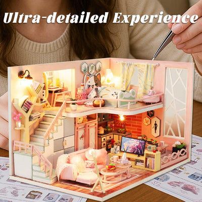 Flever Dollhouse Miniature DIY House Kit Creative Room with Furniture for Romantic Valentine's Gift (Blossom Stories)