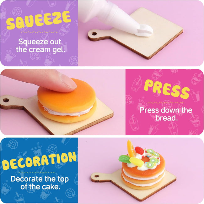 12 Making Miniature Food Toys Set, DIY, Resin Play, NOT Edible, Kitchen Mini Pretend Play Food Set for Kids Age 8-13, Birthday for Girls, 8 9 10, Make Your Food