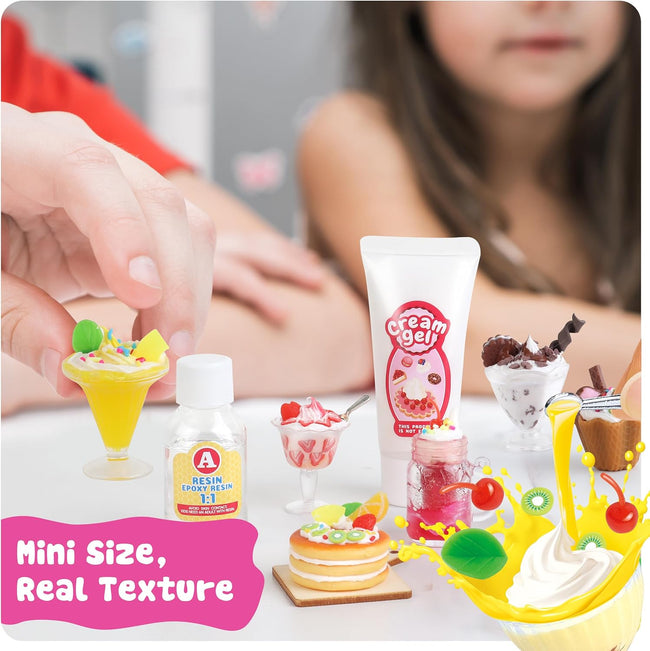 12 Making Miniature Food Toys Set, DIY, Resin Play, NOT Edible, Kitchen Mini Pretend Play Food Set for Kids Age 8-13, Birthday for Girls, 8 9 10, Make Your Food