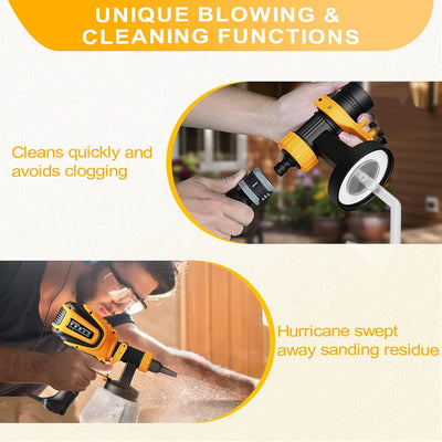 VONFORN Paint Sprayer, 700W HVLP Spray Gun with Cleaning & Blowing Joints, 4 Nozzles and 3 Patterns, Easy to Clean, for Furniture, Cabinets, Fence, Walls, Door, Garden Chairs etc. VF803 Yellow