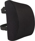 Amazon Basics Rectangular Memory Foam Back Support Cushion for Office Chairs, Non-Slip Base for Long Sitting, Black