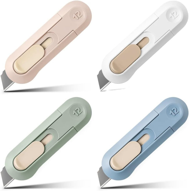 Bounty Quick Size Paper Towels, White, 8 Family Rolls4pcs Utility Knife Box Cutters, Retractable Letter Opener, Sharp Cartons Cardboard Cutter Razor Knife for Christmas, Smooth Mechanism Perfect for Office and Home Use
